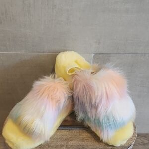 Ugg Colorful Faux Fur Slippers
